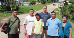 From left to right: Rudi May, Belarmino Quiroz with his son Mayron, Marc-André Villeneuve, Luis May and Sarah. Rudi, Belarmino and Luis are part of the Project's Scarlet Six Team.