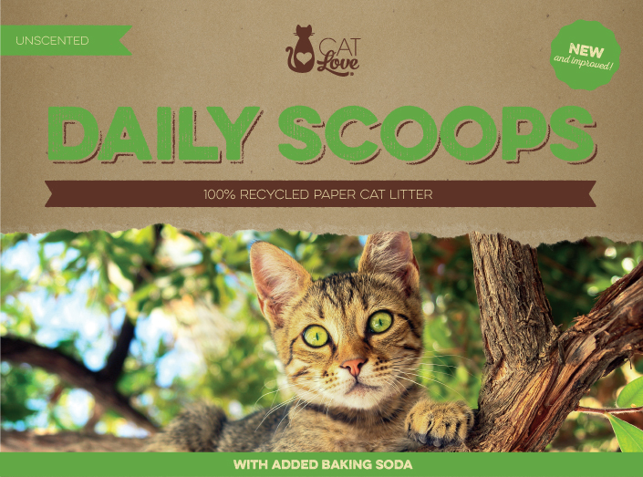 Cat Love Daily Scoops: 100% Recycled Paper Cat Litter