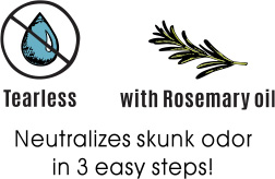 Features: Neutralizes skunk odor in 3 easy steps