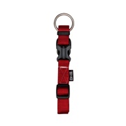 Zeus Adjustable Nylon Dog Collar - Deep Red - Small - 1 cm x 22 cm-30 cm (3/8" x 9"-12")