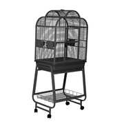 HARI Convertible Top Parrot Cage - Silver Antique Black - 68 L x 51 W x 154 H cm (27 in x 20 in x 60 in)