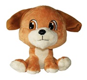 Dogit Luvz Big Heads Plush Dog Toy - Brown Dog - 15 cm (6”)