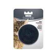 Le Salon Essentials Cat Round Rubber Grooming Brush - Charcoal - 3 in 