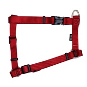 Zeus Nylon Dog Harness - Deep Red - Large - 2 cm x 45-70 cm (3/4” x 18”-27”)