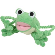 Dogit "Puppy Luvz" Plush Dog Toy with Squeaker - Green Frog - 22 cm (9")