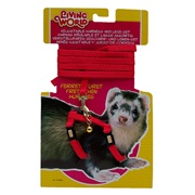 Living World Adjustable Harness and Lead Set for Ferrets - Red - 1.2 m (4 ft)