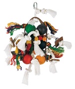 Living World Junglewood Bird Toy - Large Wood, Rope and Tamborine with 6 Balls and Hanging Clip