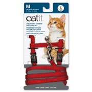 Catit Adjustable Nylon Harness & Leash Set - Red - Medium