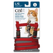 Catit Adjustable Nylon Harness & Leash Set - Red - Large