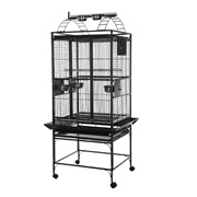 HARI Playtop Parrot Cage - Silver Antique Black - 61 L x 56 W x 162 H cm (24 in x 22 in x 64 in)