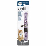 Catit Adjustable Breakaway Nylon Collar with Rivets - Pink with Purple Hearts - 20-33 cm (8-13 in)