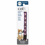 Catit Adjustable Breakaway Nylon Collar - Purple with Pink Bows - 20-33 cm (8-13 in)