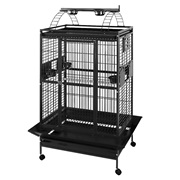 HARI Playtop Parrot Cage - Silver Antique Black - 91 L x 71 W x 174 H cm (36 in x 28 in x 68.5 in)