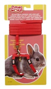 Living World Adjustable Harness and Lead Set For Dwarf Rabbits - Red - 1.2 m (4 ft)