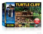 Exo Terra Turtle Cliff Aquatic Terrarium Filter + Rock Small - 21 x 18x 9.5cm (8.3" x 7" x 3.7" in) 