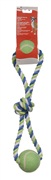 Dogit Dog Knotted Rope Toy - Multicoloured 2-Ball Looped Tug - 46 cm (18")