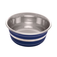 Dogit Stainless Steel Non-Skid Dog Bowl - Blue Striped - 350 ml (11.8 fl.oz.)