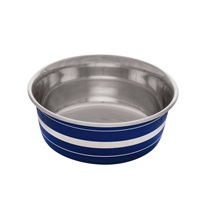 Dogit Stainless Steel Non-Skid Dog Bowl - Blue Striped - 560 ml (19 fl.oz.)