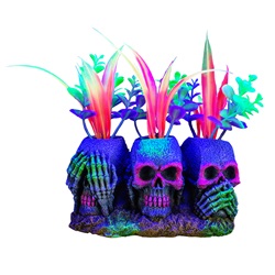 Marina iGlo Ornament - 3 Skulls with Plants - Small - 14 cm (5.5 in)