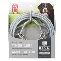 Dogit Tie-Out Cable - Clear - X-Large - 7.6 m (25 ft)
