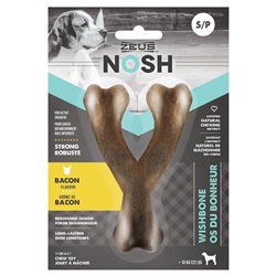 Zeus NOSH Strong Wishbone Chew Toy - Bacon Flavour - Small - 11 cm (4.5 in)