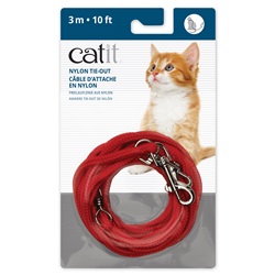 Catit Nylon Tie-out - Red - 3 m (10 ft)