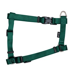 Zeus Nylon Dog Harness - Forest Green - Large - 2 cm x 45-70 cm (3/4” x 18”-27”)