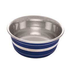 Dogit Stainless Steel Non-Skid Dog Bowl - Blue Striped - 350 ml (11.8 fl.oz.)