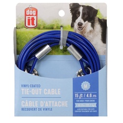 Dogit Pet Tether Dog Tie-out Cable - Blue - Medium - 4.6 m (15 ft)  