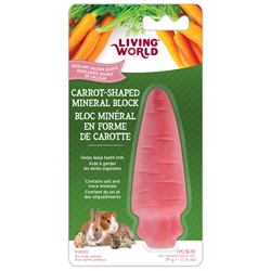 Living World Carrot-Shaped Mineral Block for Small Animals - 39 g (1.4 oz)