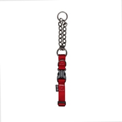 Zeus Martingale Dog Collar - Deep Red - Large - 2 cm x 45 cm-55 cm (3/4" x 18"-22")