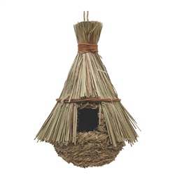 Living World Outdoor Bird Nest - Reed with Orchard Grass - Hut - 21.5 cm x 21.5 cm x 31 cm (8.5'' x 8.5'' x 12.2" in)