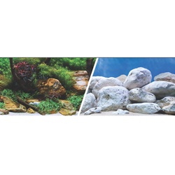Marina Double Sided Aquarium Background - Aqua Garden/Bright Stone - 61 cm x 7.6 m (24" x 25 ft)