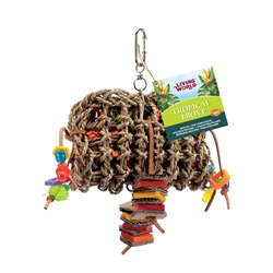 Living World Tropical Trove Foraging Pouch with Wood Bird Toy