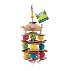 Living World Tropical Trove Coconut with Wicker Balls Bird Toy