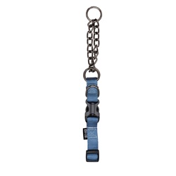 Zeus Martingale Dog Collar - Denim Blue - Large - 2 cm x 45 cm-55 cm (3/4" x 18"-22")