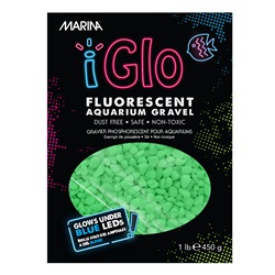 Marina iGlo Fluorescent Aquarium Gravel - Green - 450 g (1 lb)