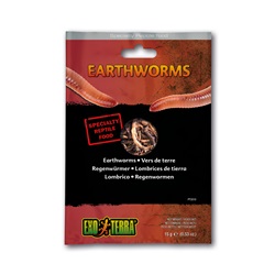 Exo Terra Vacuum Packed Specialty Reptile Foods - Earthworms - 15 g (0.53 oz)