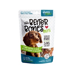 Zeus Better Bones - Peanut Butter Flavor - Chicken-Wrapped Mini Bones - 12 pack
