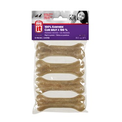 Dogit Pressed Rawhide Knuckle Bone - Small - 10 cm (4 in) - 30-35 g (1-1.2 oz) - 4 pack
