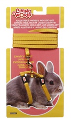 Living World Adjustable Harness and Lead Set For Dwarf Rabbits - Yellow - 1.2 m (4 ft)